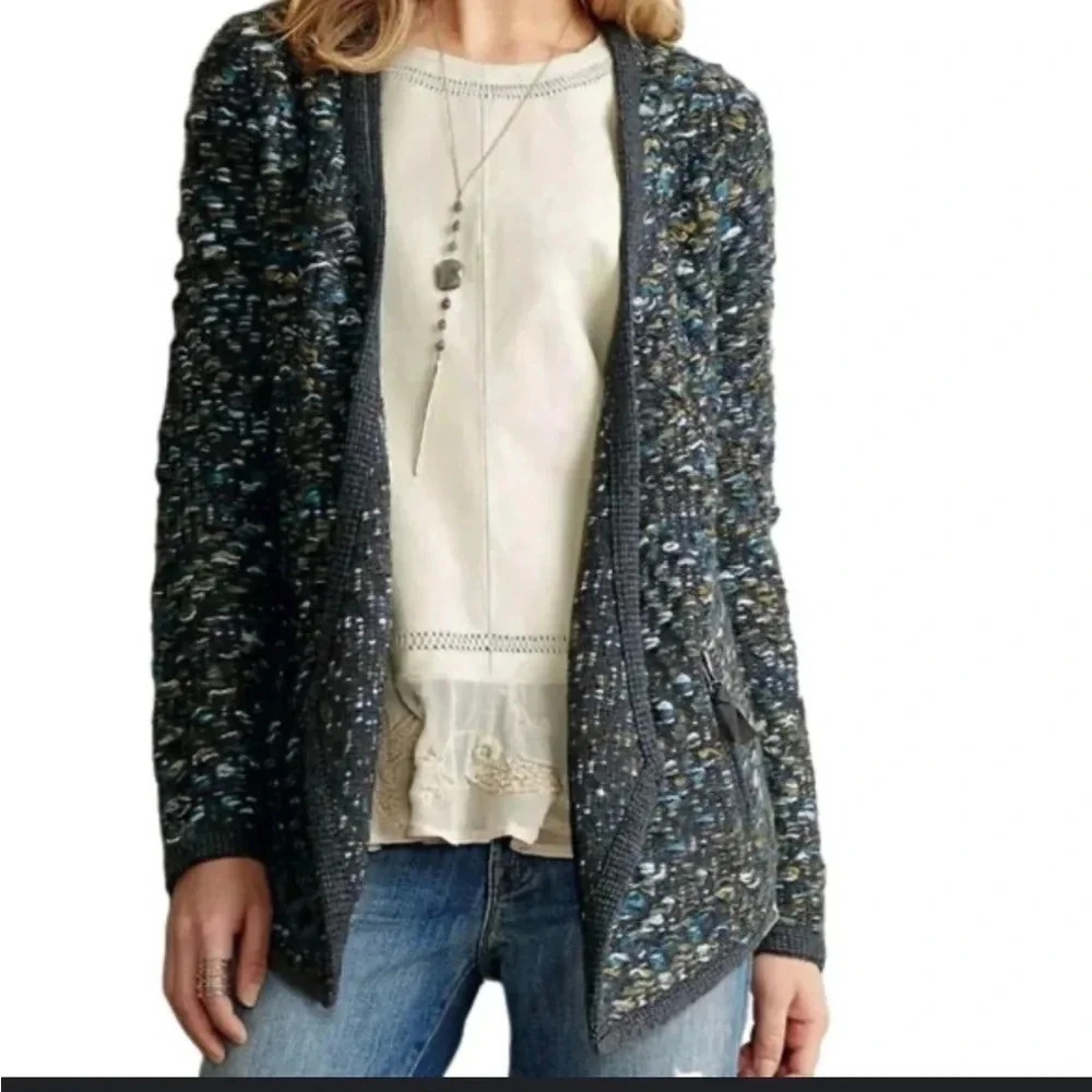 Anthropologie Moth Jacquard Sweater Cardigan Small